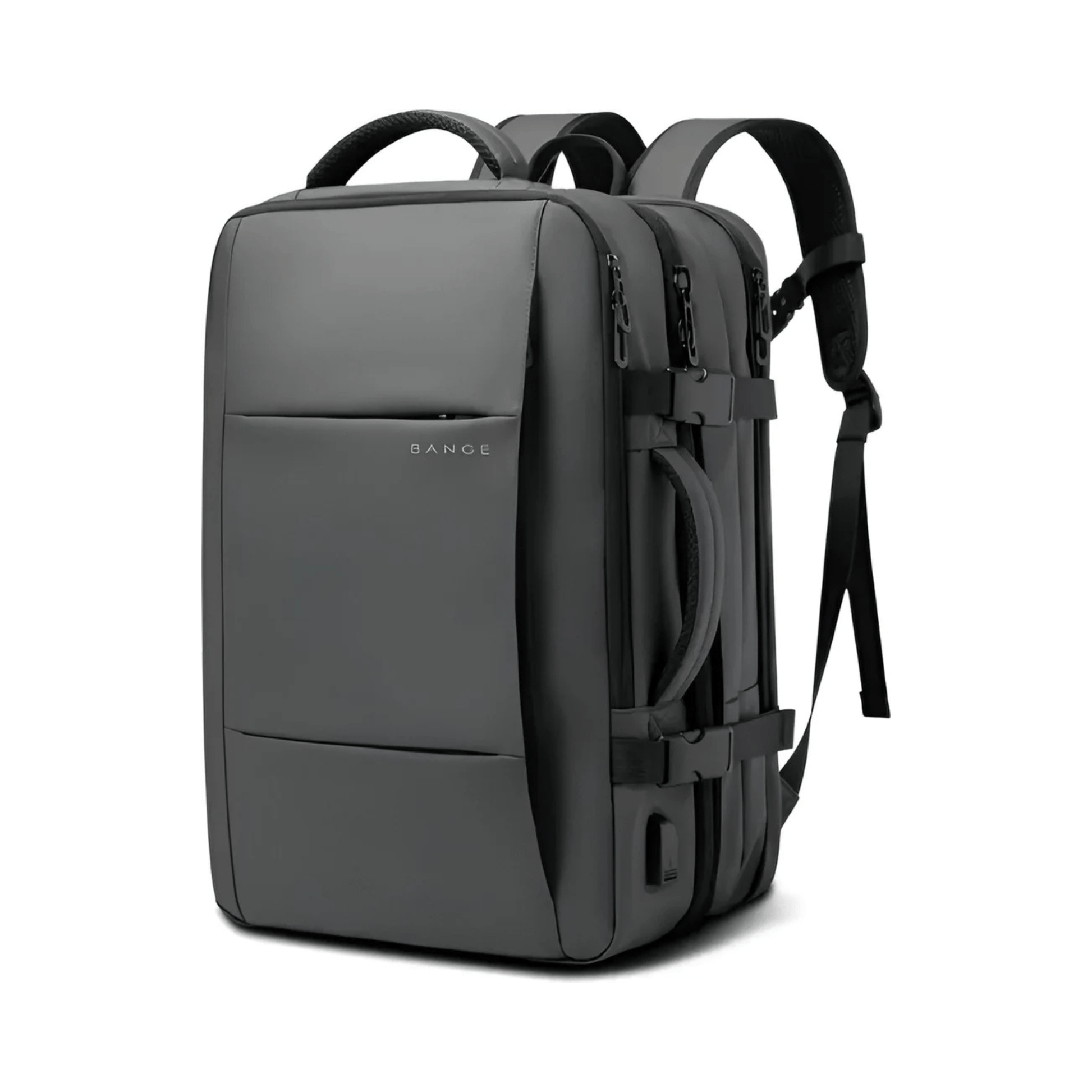 CarryQuest® - Reistrugzak Heren - 17.3" Laptop - Capaciteit 37L - Waterdicht - USB - Grijs