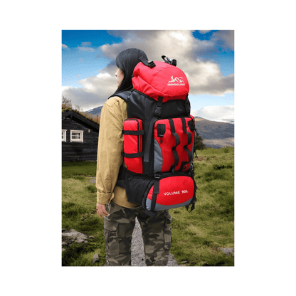 CarryQuest® - Rugzak - Voor - voor Outdoor - 90L - Rood