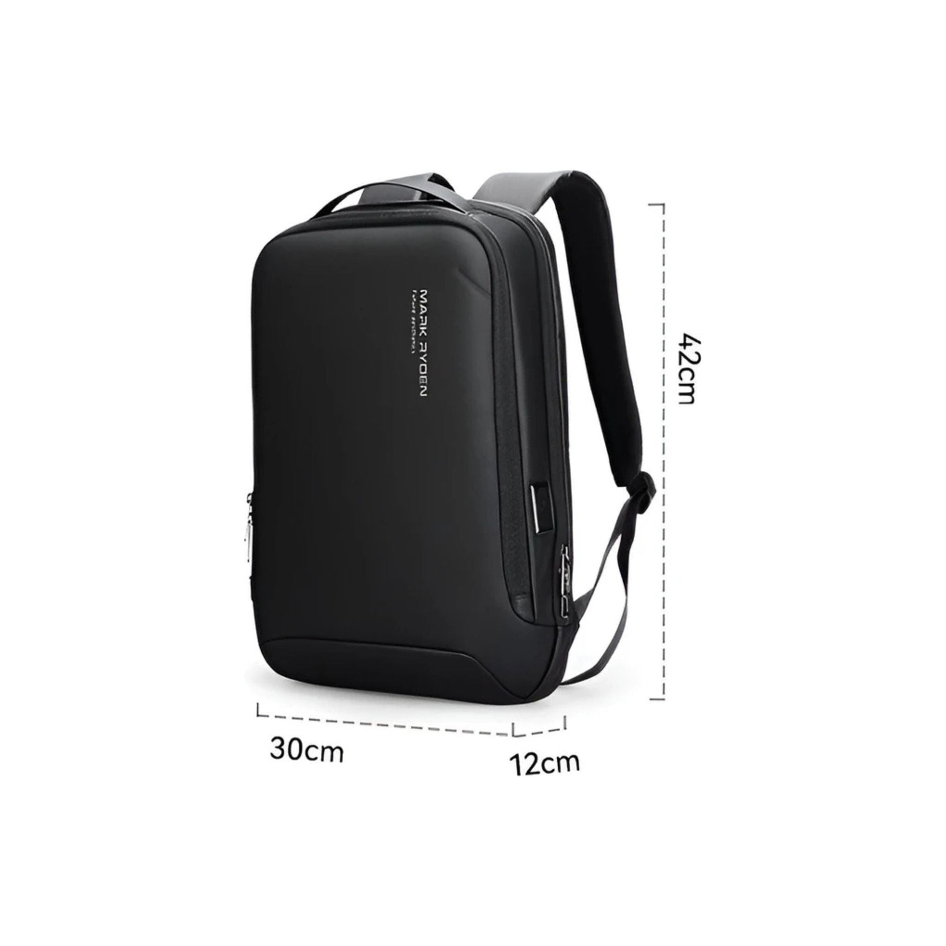CarryQuest® Slanke laptoprugzak - USB oplaadpoort - Zwart