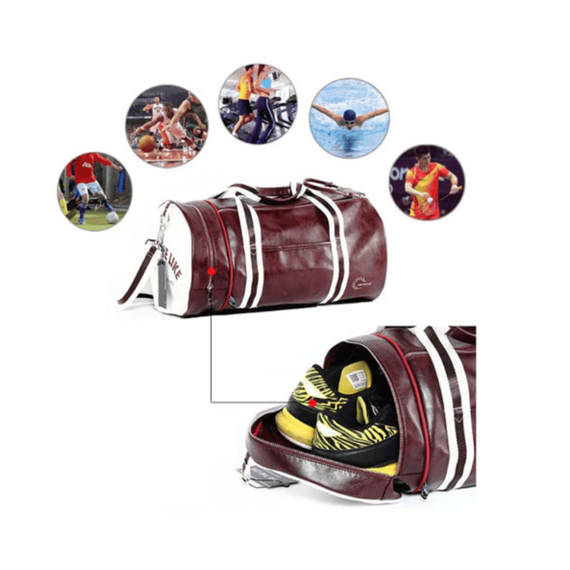 CarryQuest® - Sporttas - Fitness - Gym - Training - Schoenen - Waterdicht - Rood