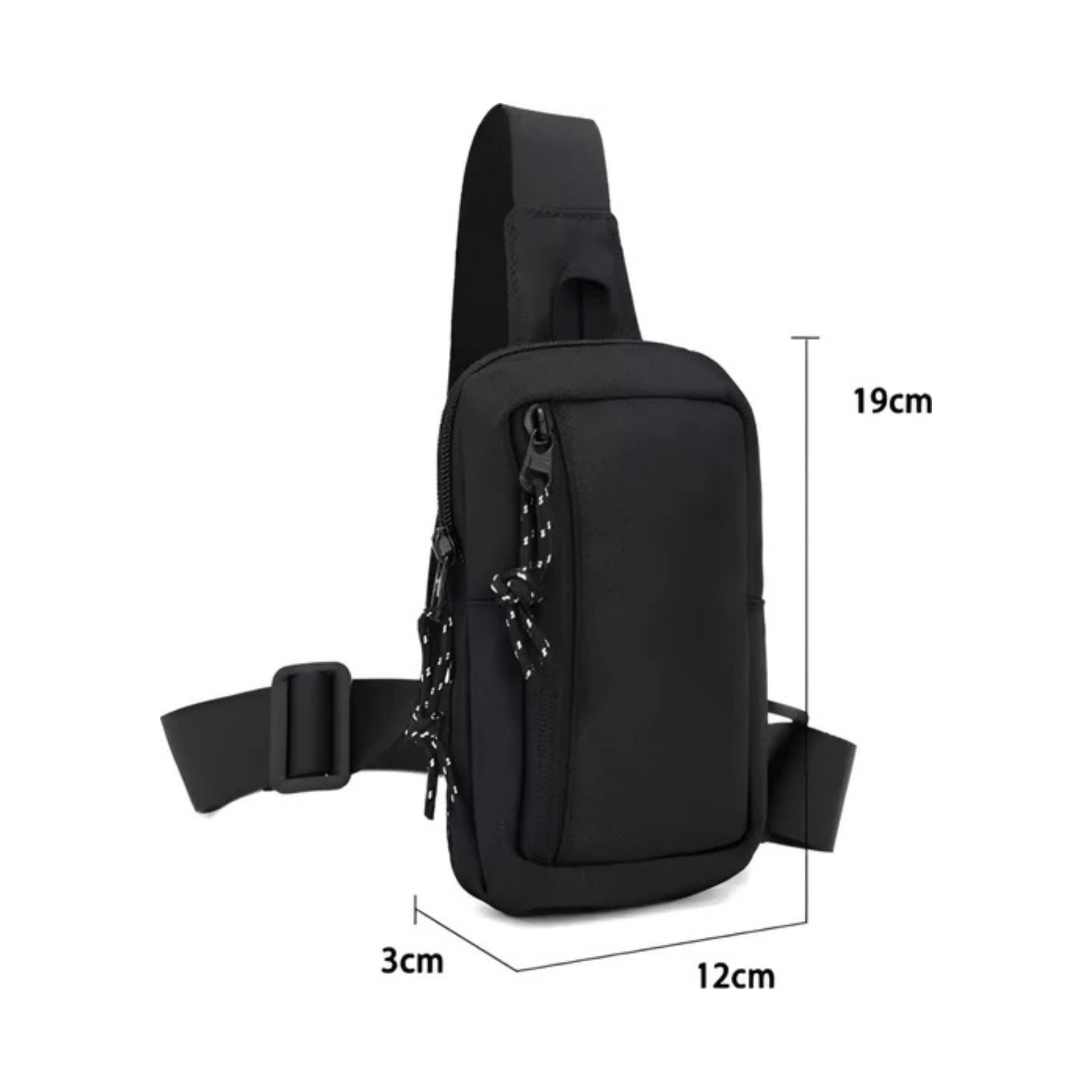 CarryQuest® - Sporttas Mannen Vrouwen - Kruis Schouder Eenvoudige Tas - Zwart
