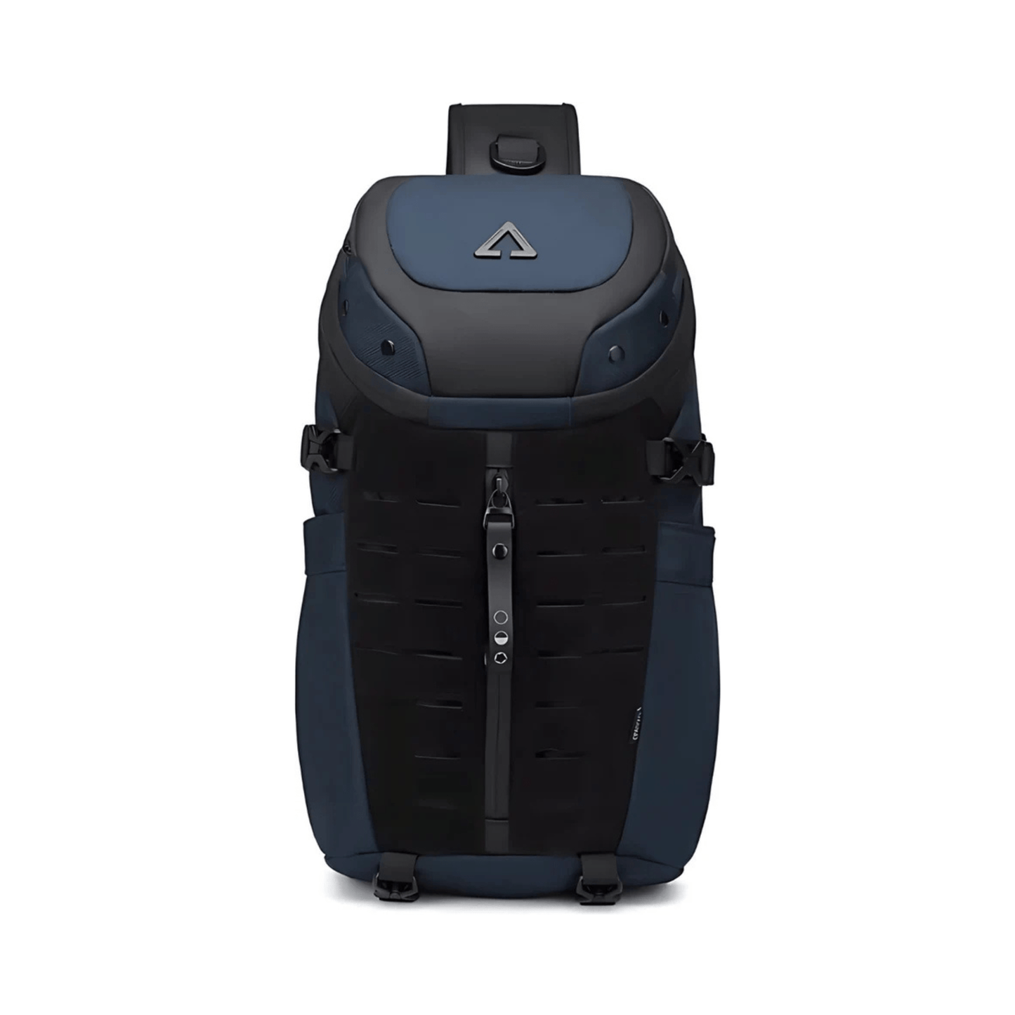 CarryQuest® - Stijlvolle Reisrugzak met Externe USB - PU - leer - Unisex - Casual Design - Zwart/Blauw