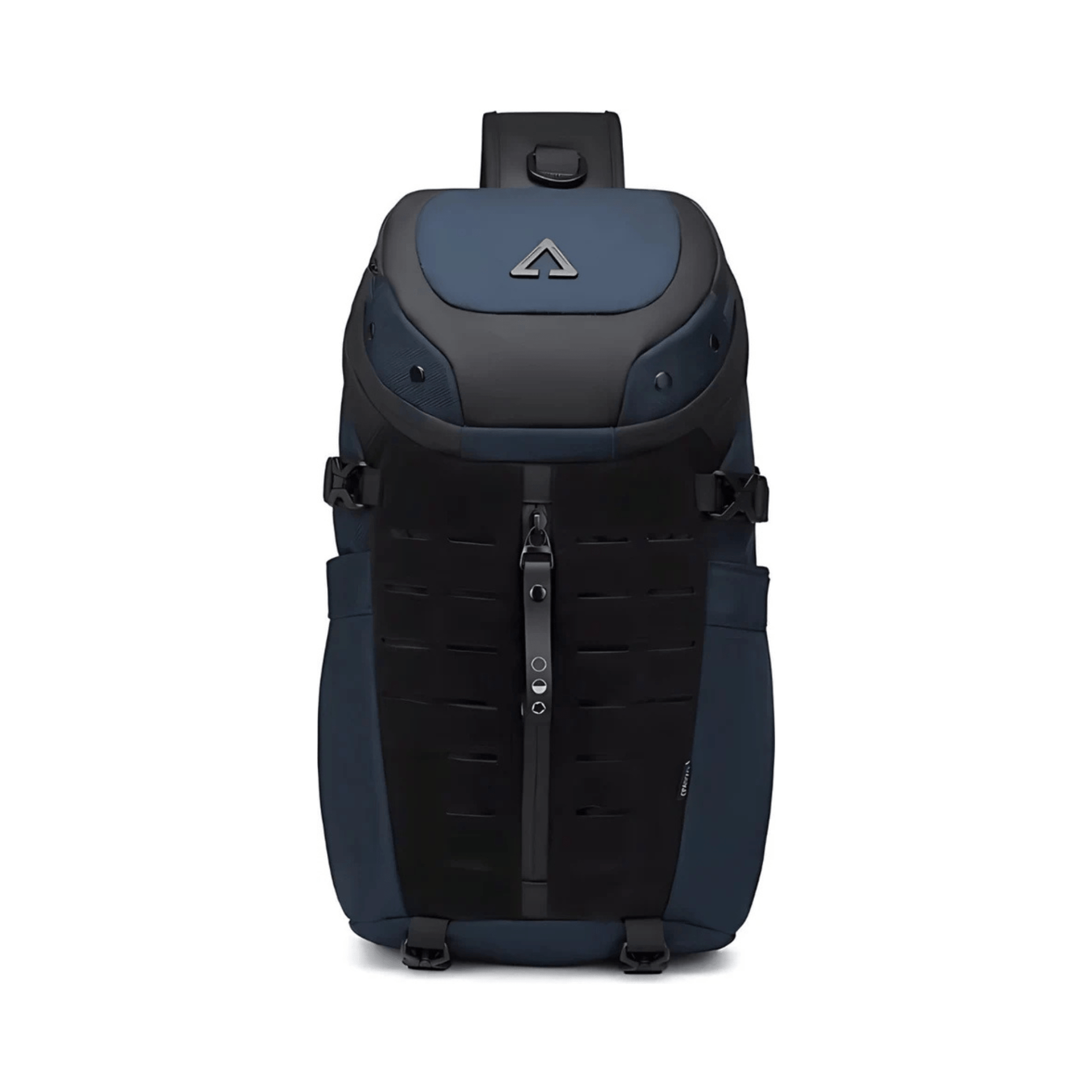 CarryQuest® - Stijlvolle Reisrugzak met Externe USB - PU - leer - Unisex - Casual Design - Zwart/Blauw