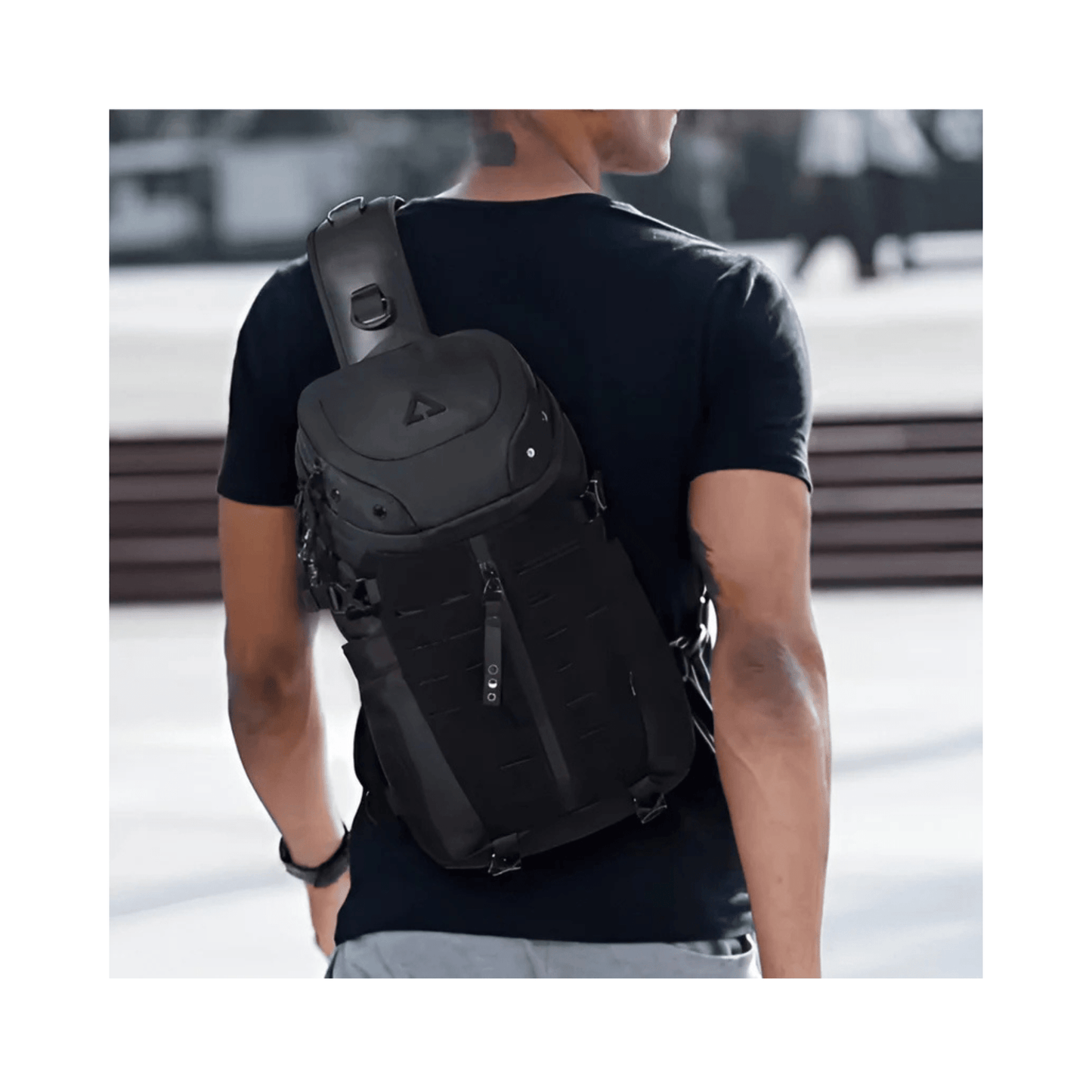 CarryQuest® - Stijlvolle Reisrugzak met Externe USB - PU - leer - Unisex - Casual Design - Zwart