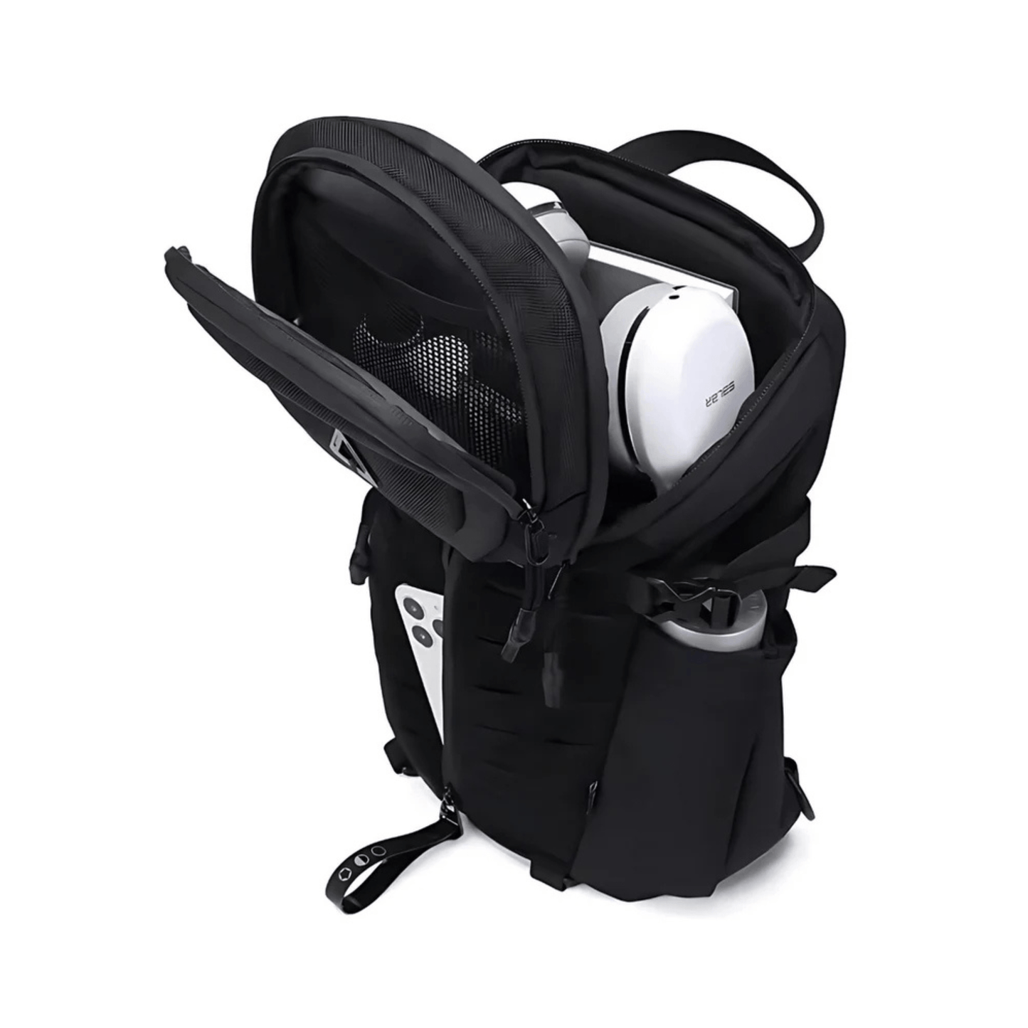 CarryQuest® - Stijlvolle Reisrugzak met Externe USB - PU - leer - Unisex - Casual Design - Zwart