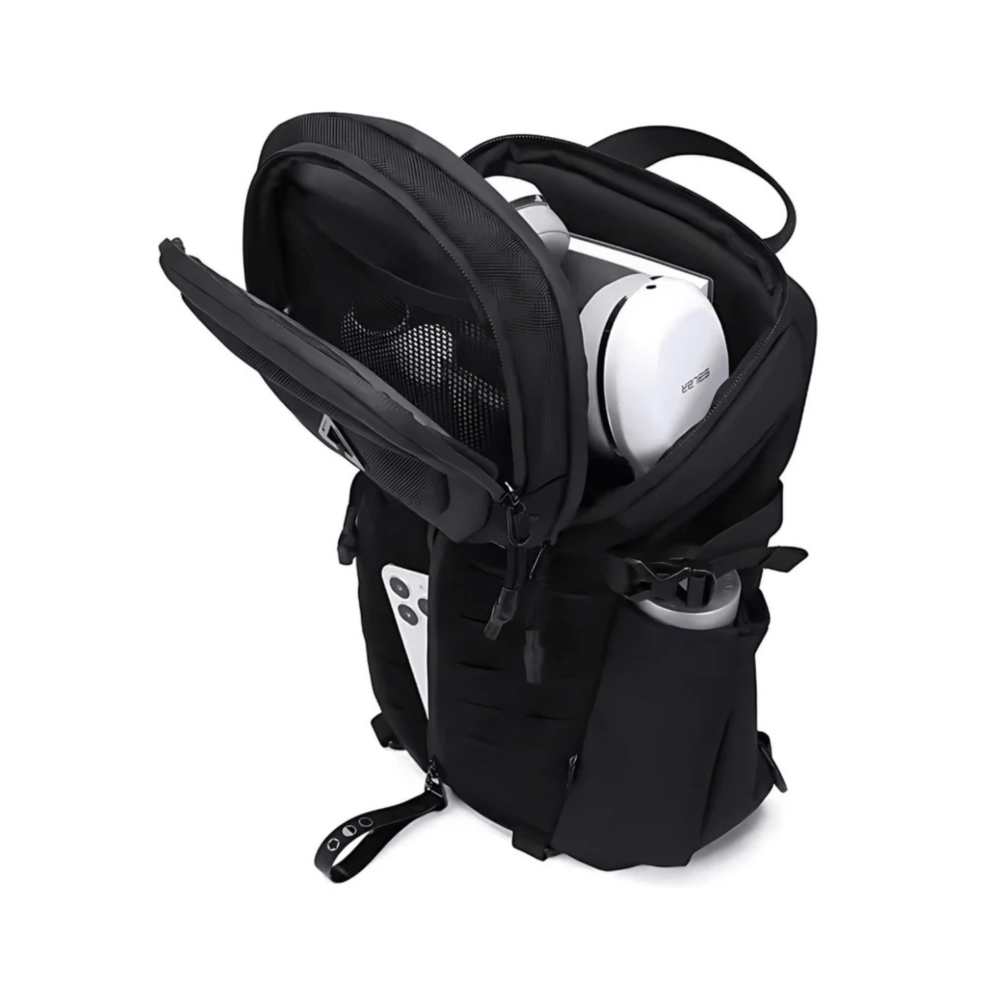 CarryQuest® - Stijlvolle Reisrugzak met Externe USB - PU - leer - Unisex - Casual Design - Zwart