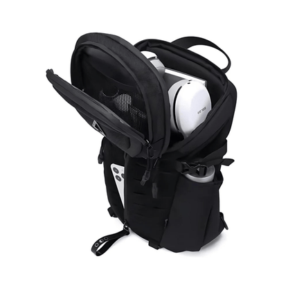 CarryQuest® - Stijlvolle Reisrugzak met Externe USB - PU - leer - Unisex - Casual Design - Zwart