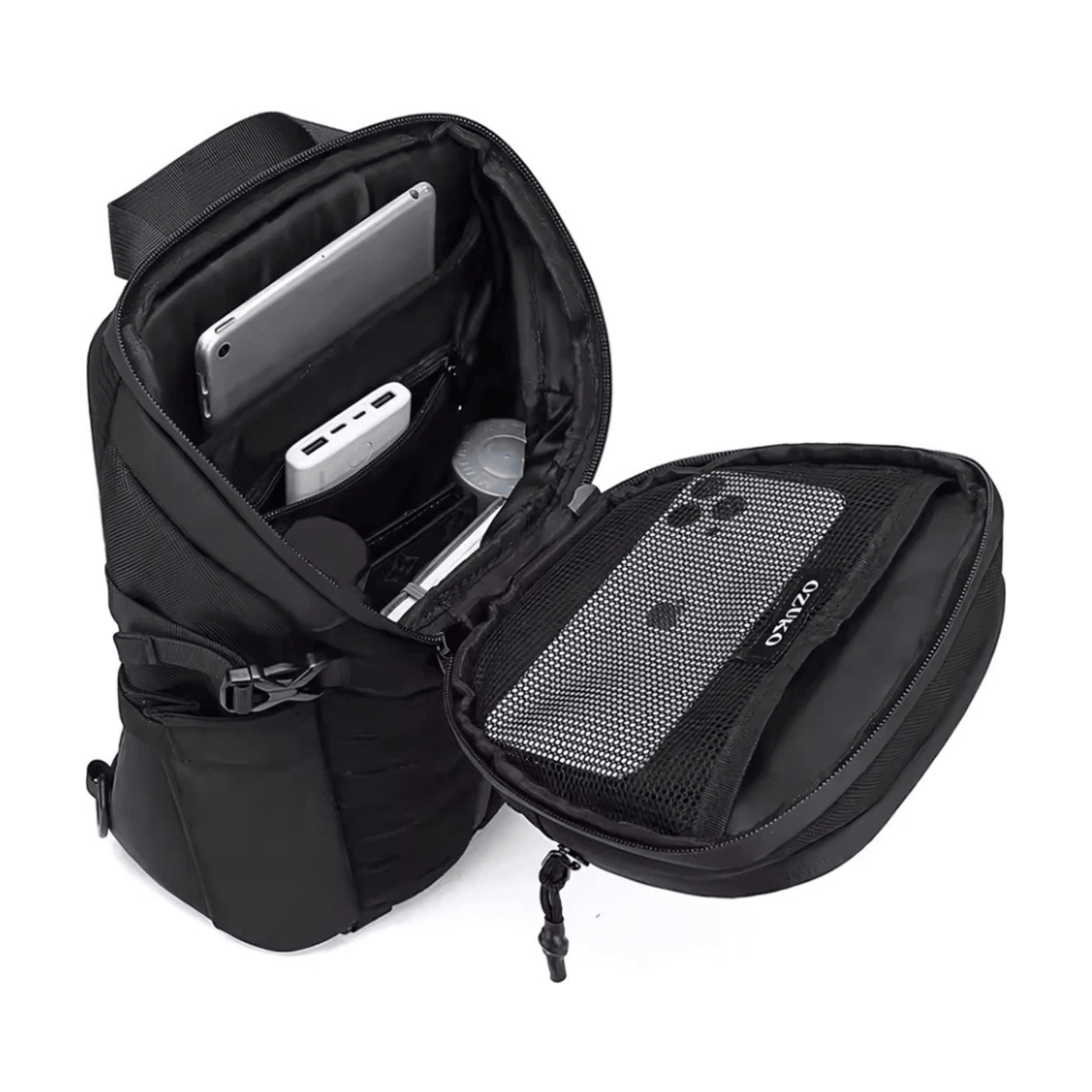 CarryQuest® - Stijlvolle Reisrugzak met Externe USB - PU - leer - Unisex - Casual Design - Zwart