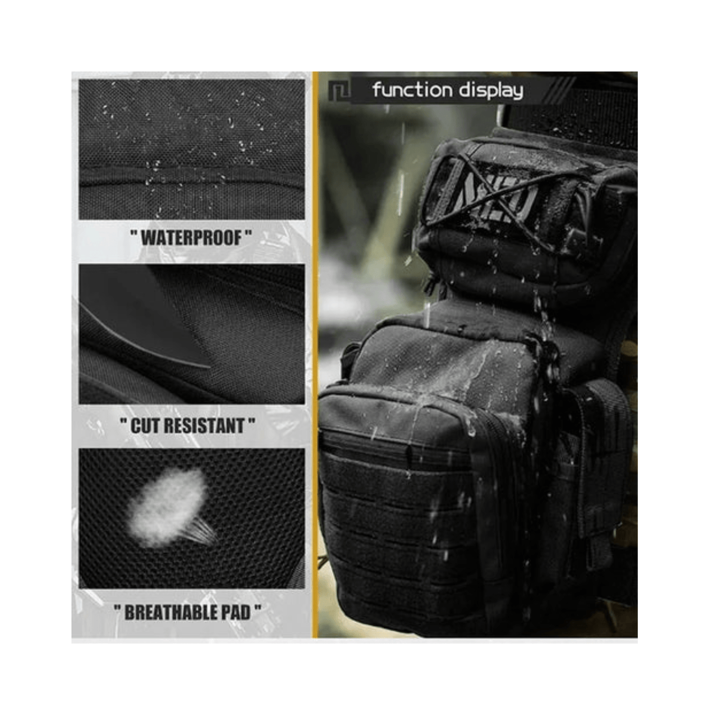 CarryQuest® - Tactische Beentas - Duurzaam Nylon - Verstelbare Gereedschapsriem - Outdoorliefhebbers - Zwart