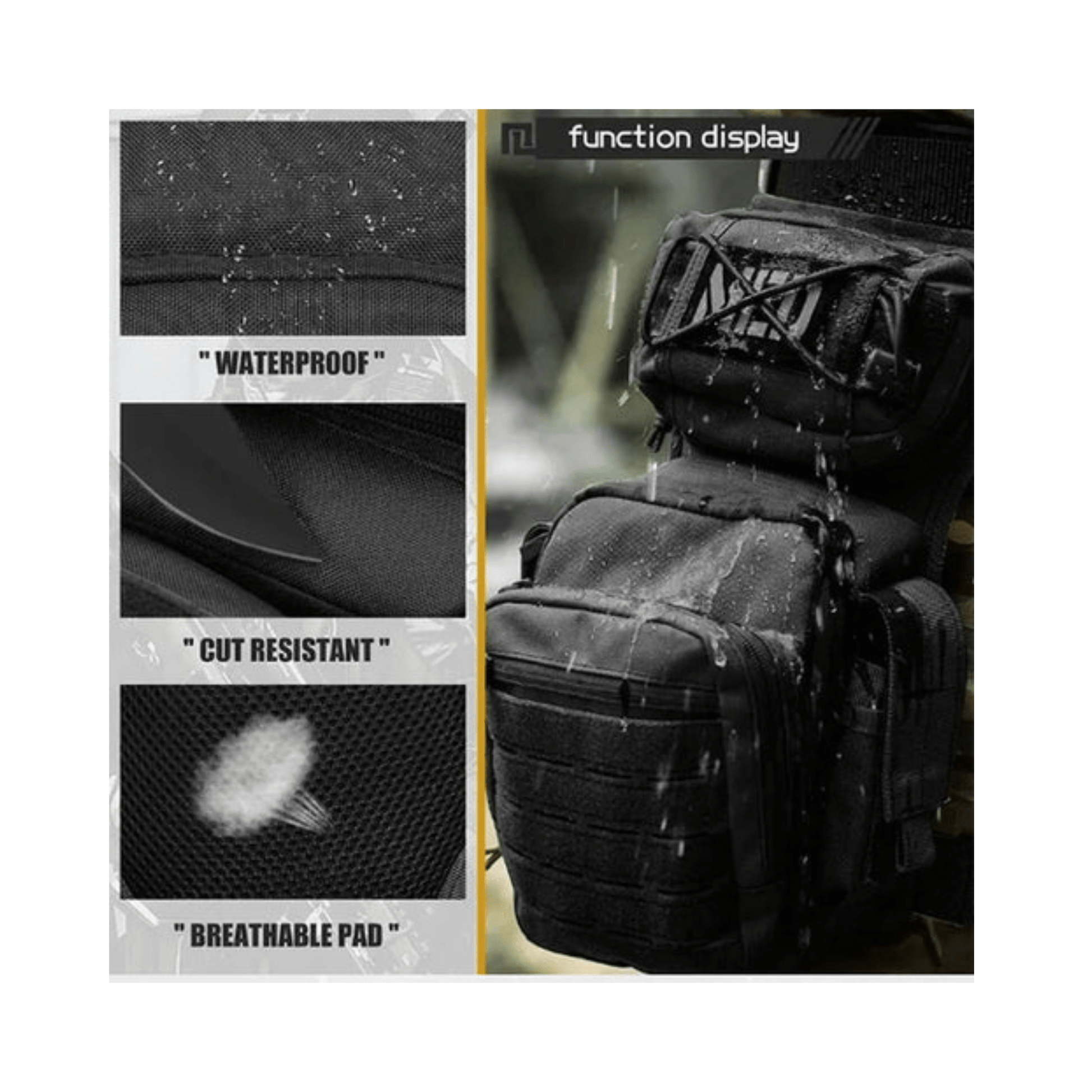 CarryQuest® - Tactische Beentas - Duurzaam Nylon - Verstelbare Gereedschapsriem - Outdoorliefhebbers - Zwart