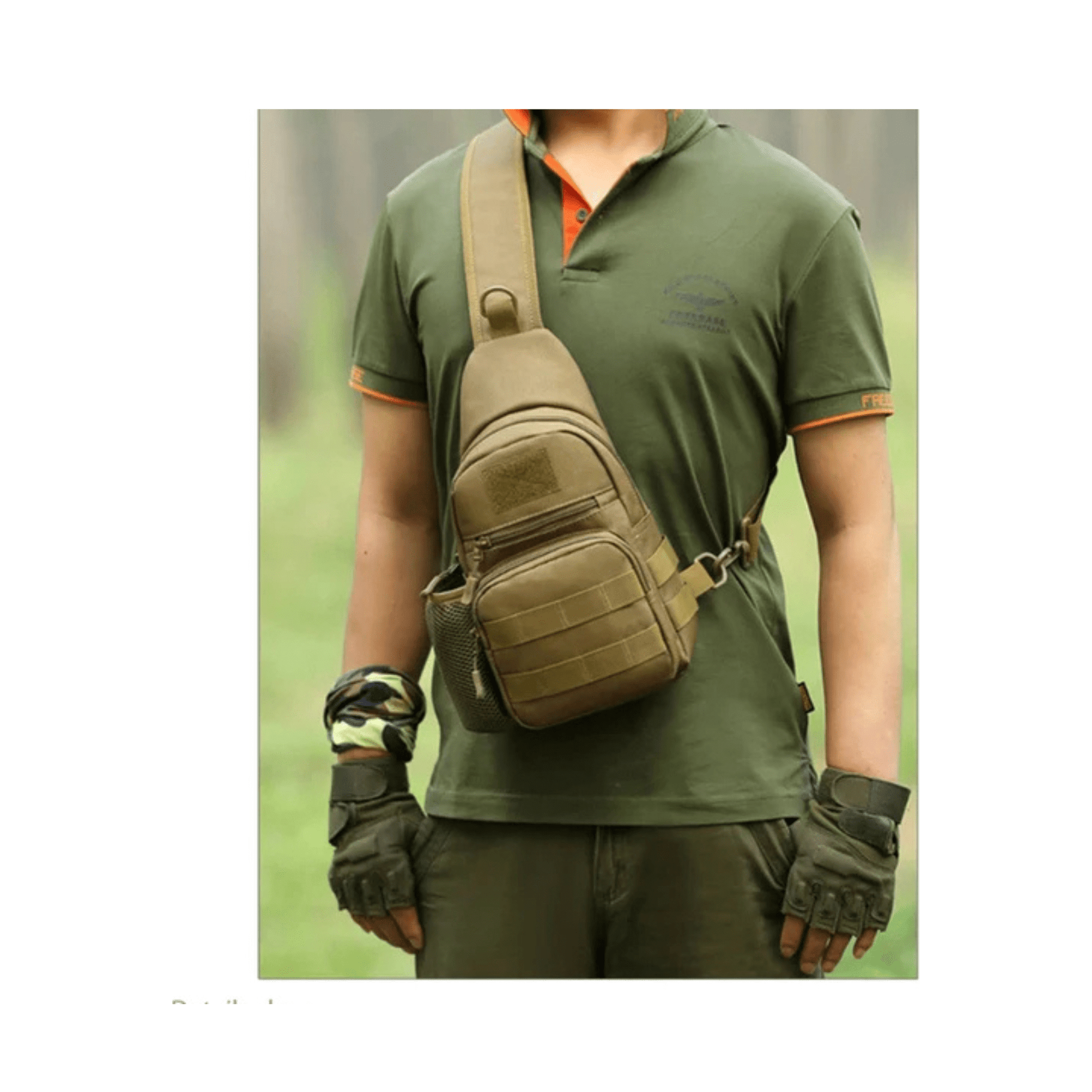 CarryQuest® - Tactische Rugzakschoudertas - Militaire 600D Oxford - stof - Ruim hoofdcompartiment - Verstelbare borst - en heupgordelsluiting - Khaki