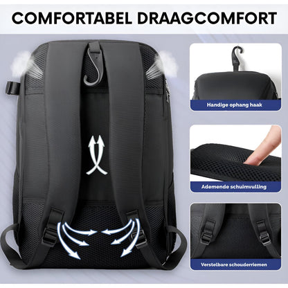 CarryQuest® - Tennisrugzak - Voetbalrugzak - Basketbalrugzak - Zwart