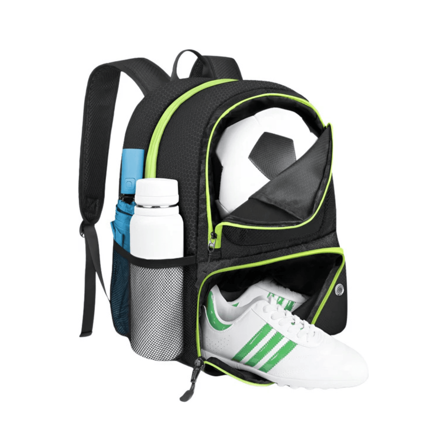 CarryQuest® - Ultieme Voetbaltas - Basketbalrugzak - Waterdicht - Groen