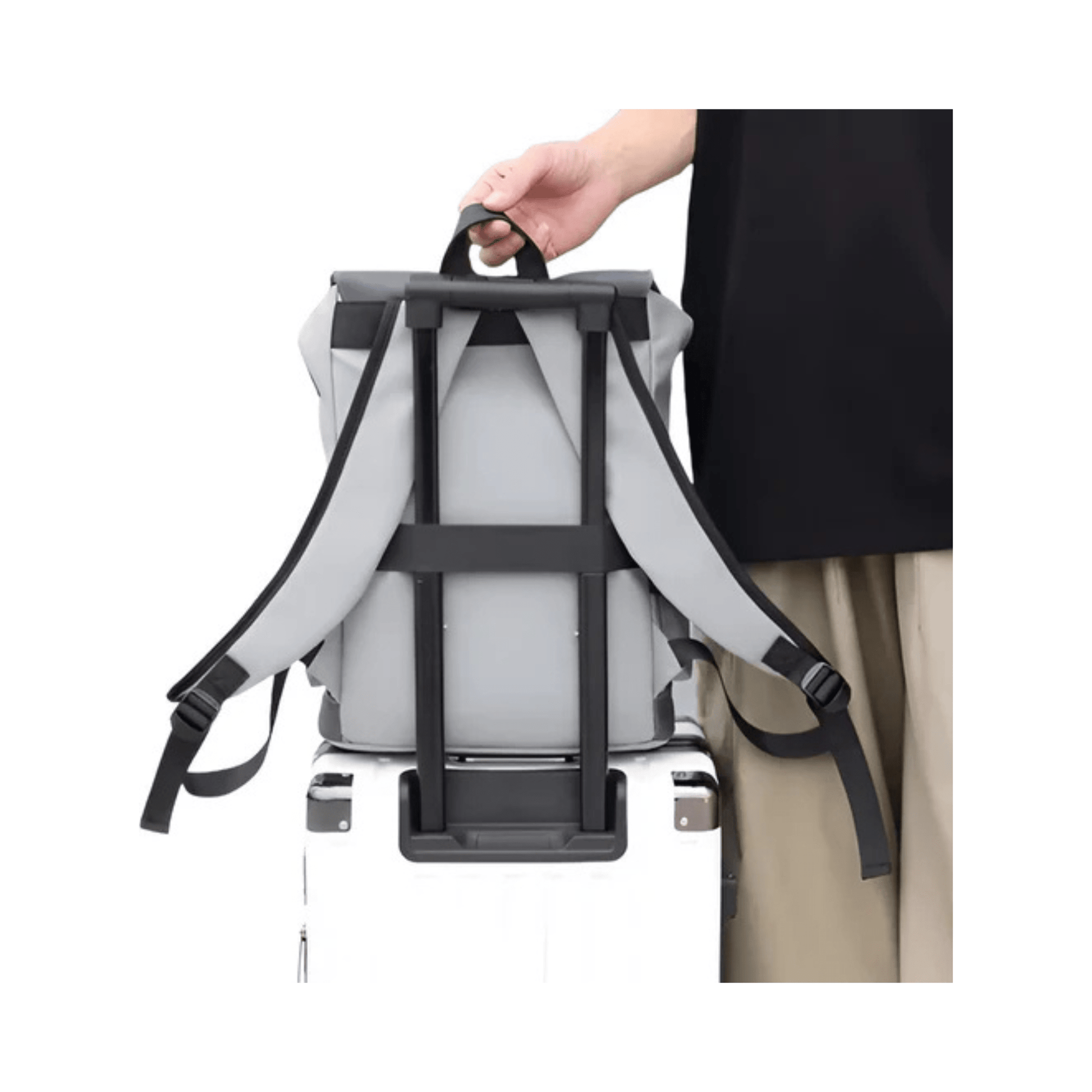 CarryQuest® - USB Oplaadbare Stadsrugzak - Waterdicht Capaciteit 20 - 35 liter - Zwart/Grijs