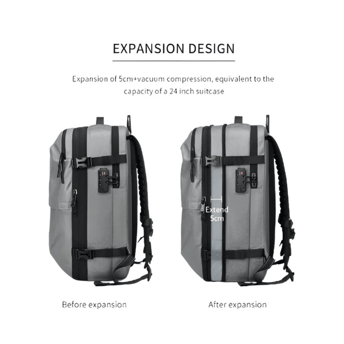 CarryQuest® - Vacuum Rugzak Pro2 - Inclusief Pomp - Zwart