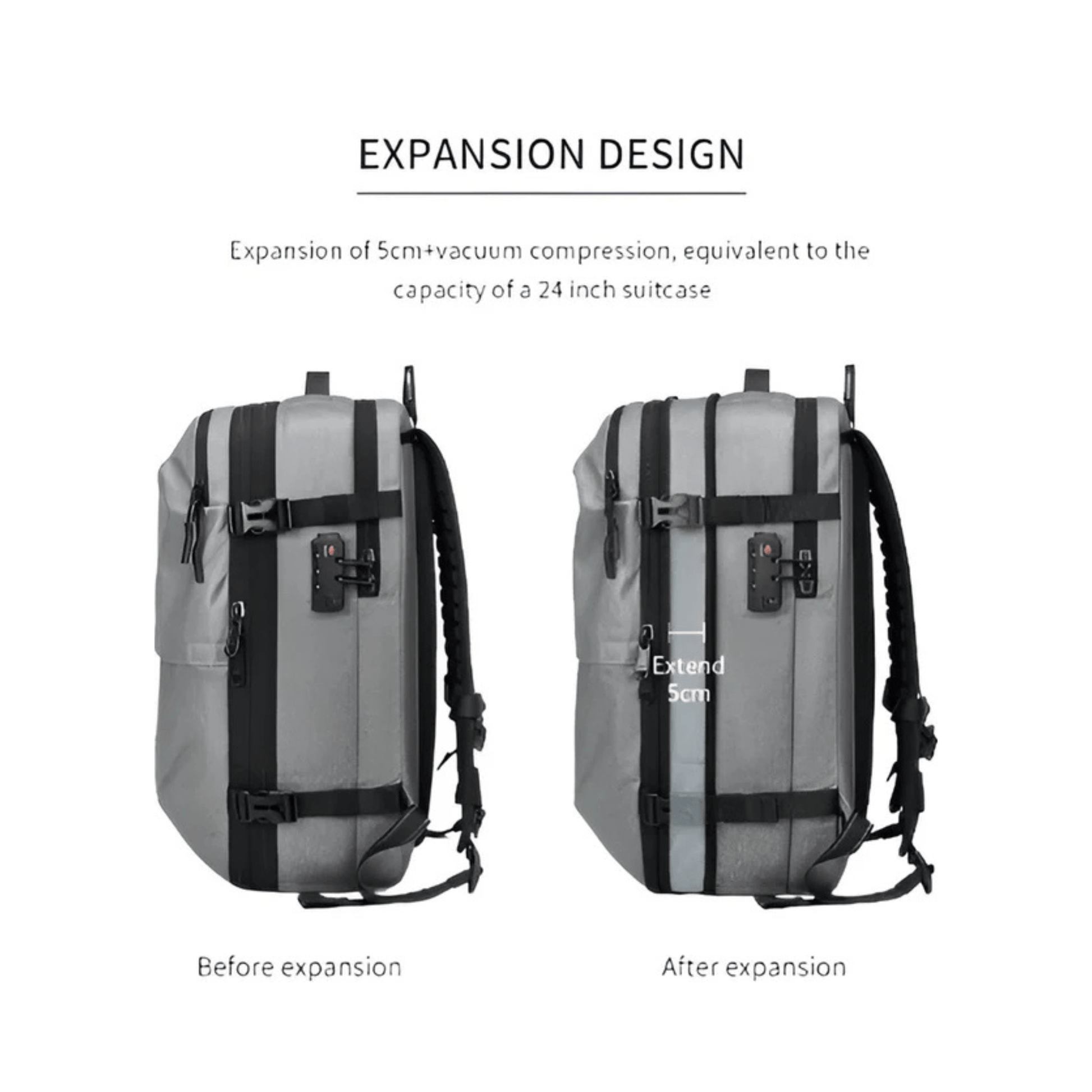 CarryQuest® - Vacuum Rugzak Pro2 - Inclusief Pomp - Zwart