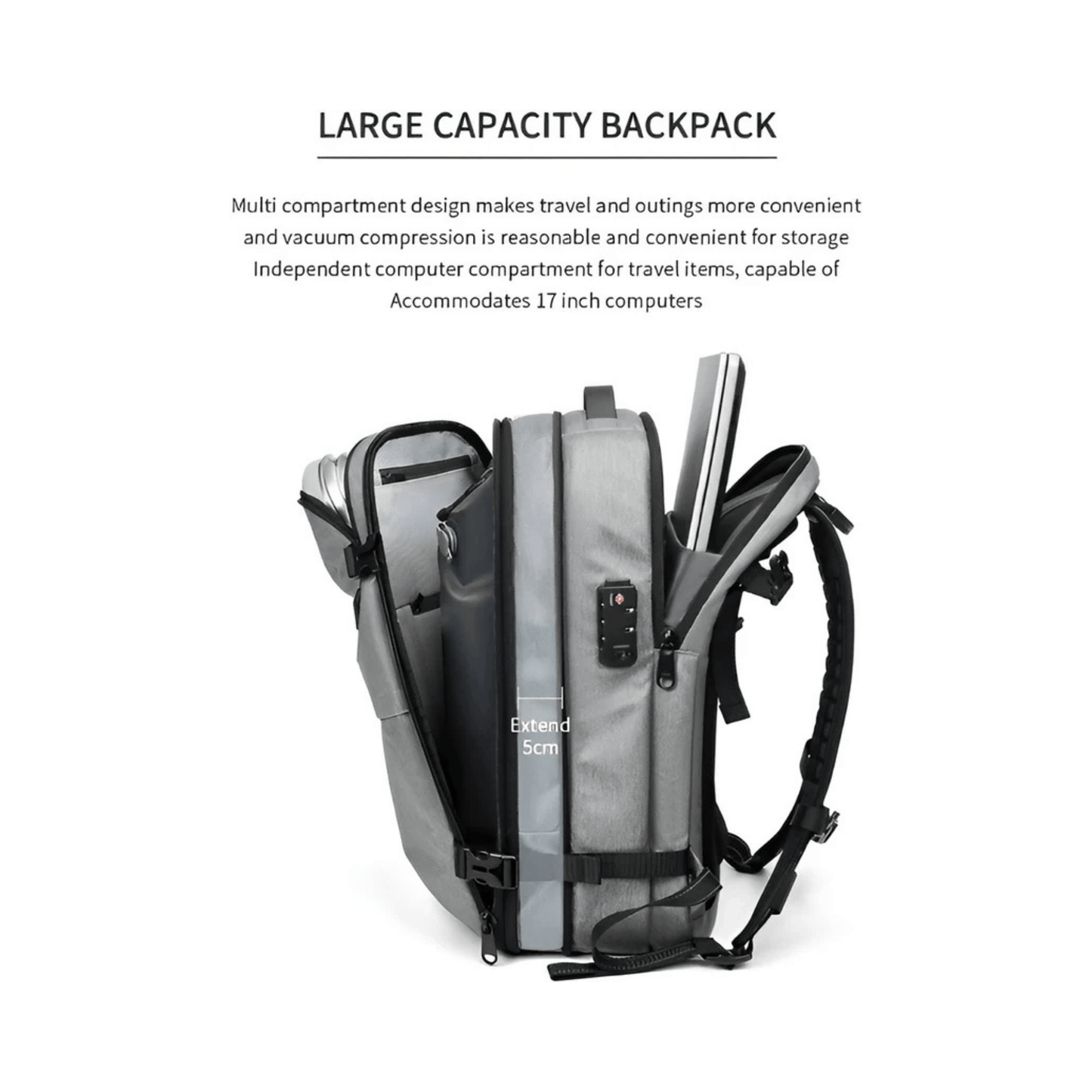 CarryQuest® - Vacuum Rugzak Pro2 - Inclusief Pomp - Zwart