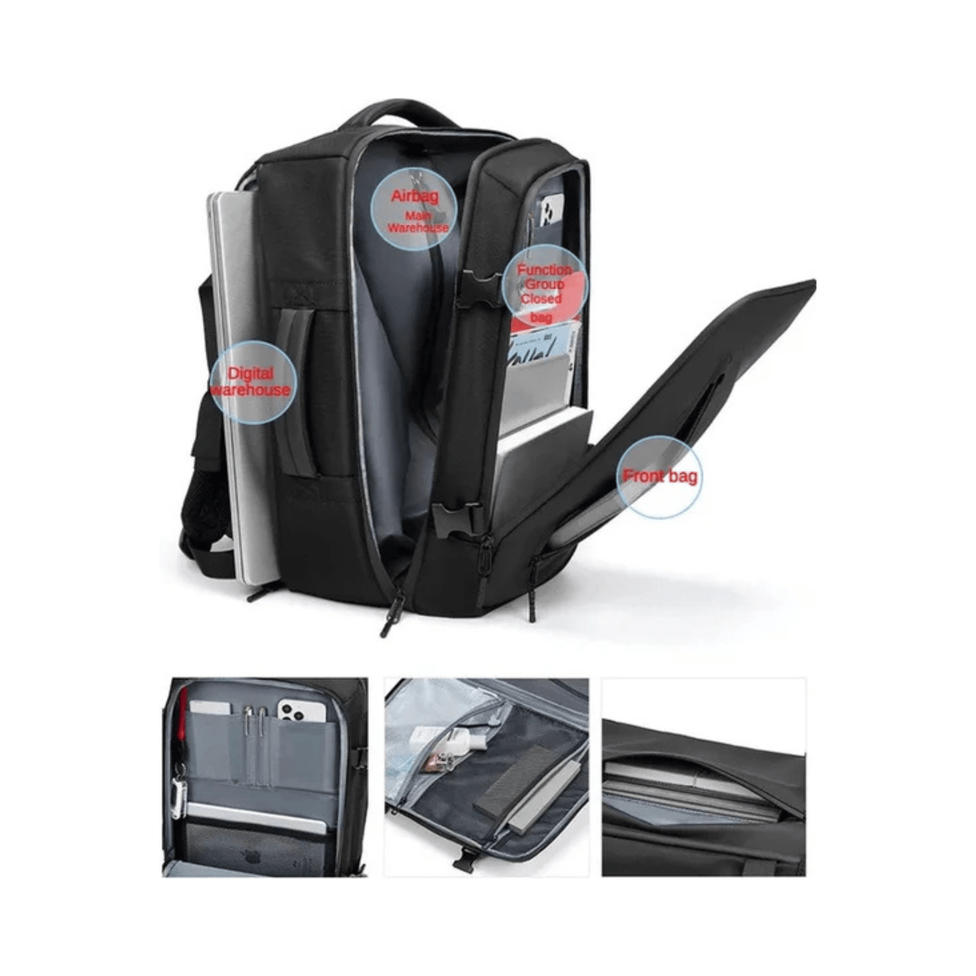 CarryQuest® - Vacuum Rugzak RZ/TX - Zwart