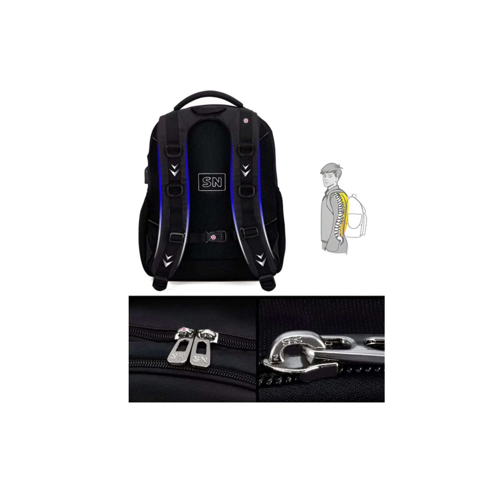 CarryQuest® - Voetbalrugzak - USB Oplaadpoort - Waterbestendig - Zwart