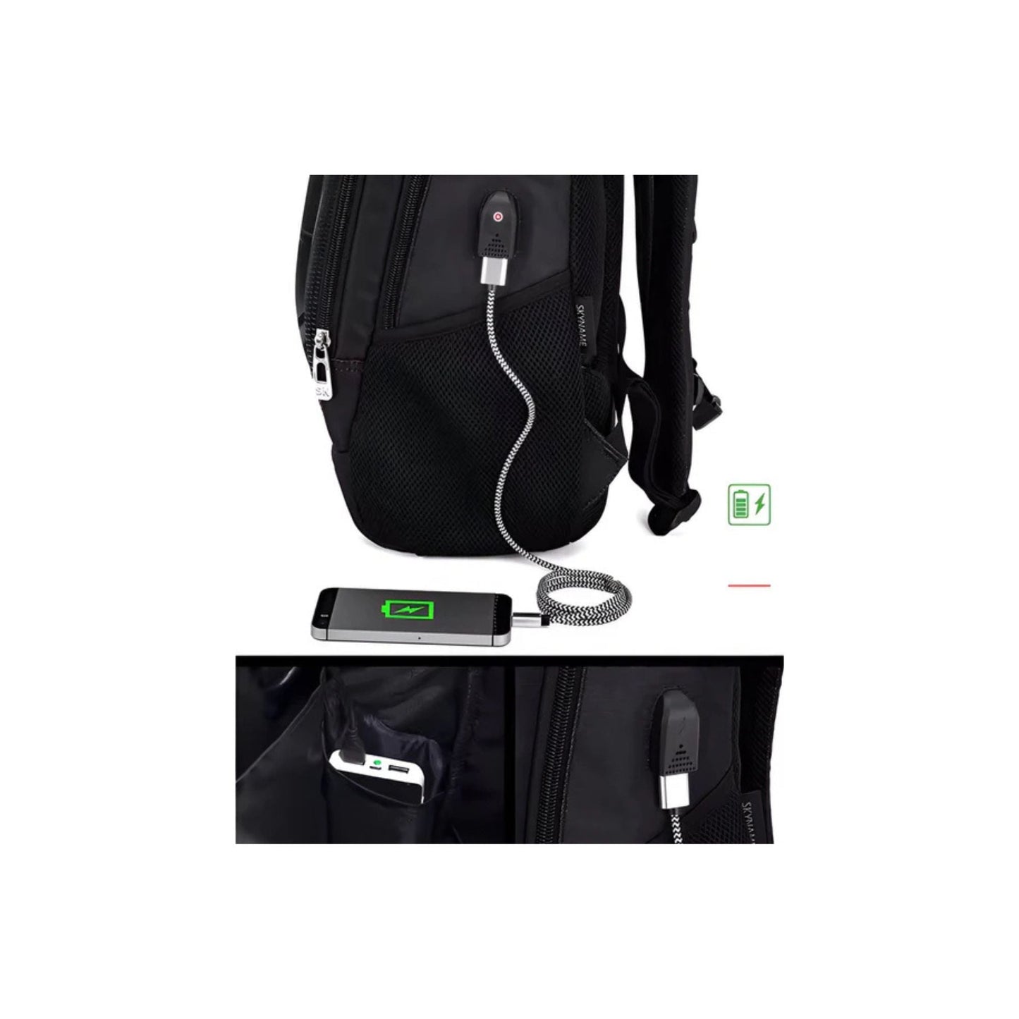 CarryQuest® - Voetbalrugzak - USB Oplaadpoort - Waterbestendig - Zwart