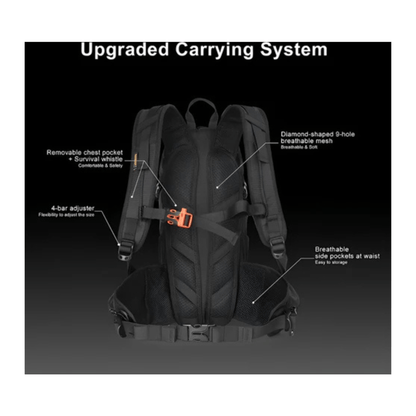 CarryQuest® - Wandel Rugzak 12L - Waterdicht - Backpack Fietsen - Waterzak - Zwart