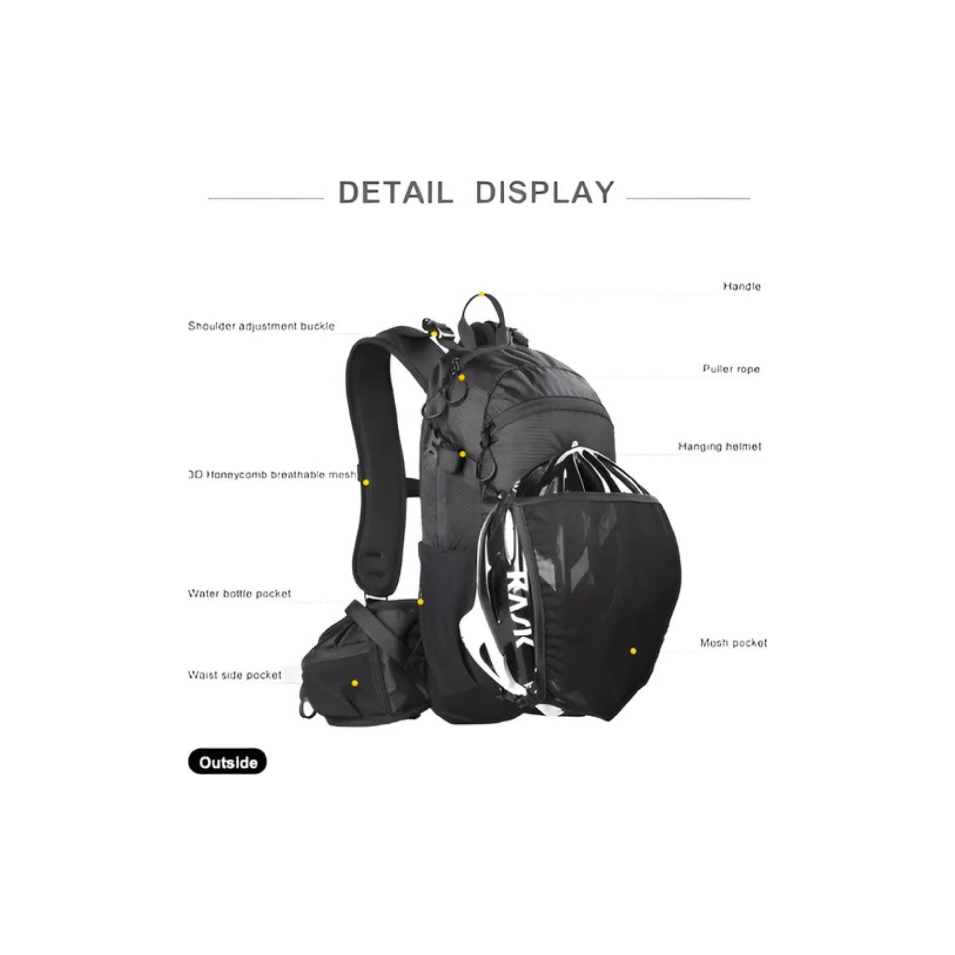 CarryQuest® - Wandel Rugzak 12L - Waterdicht - Backpack Fietsen - Waterzak - Zwart