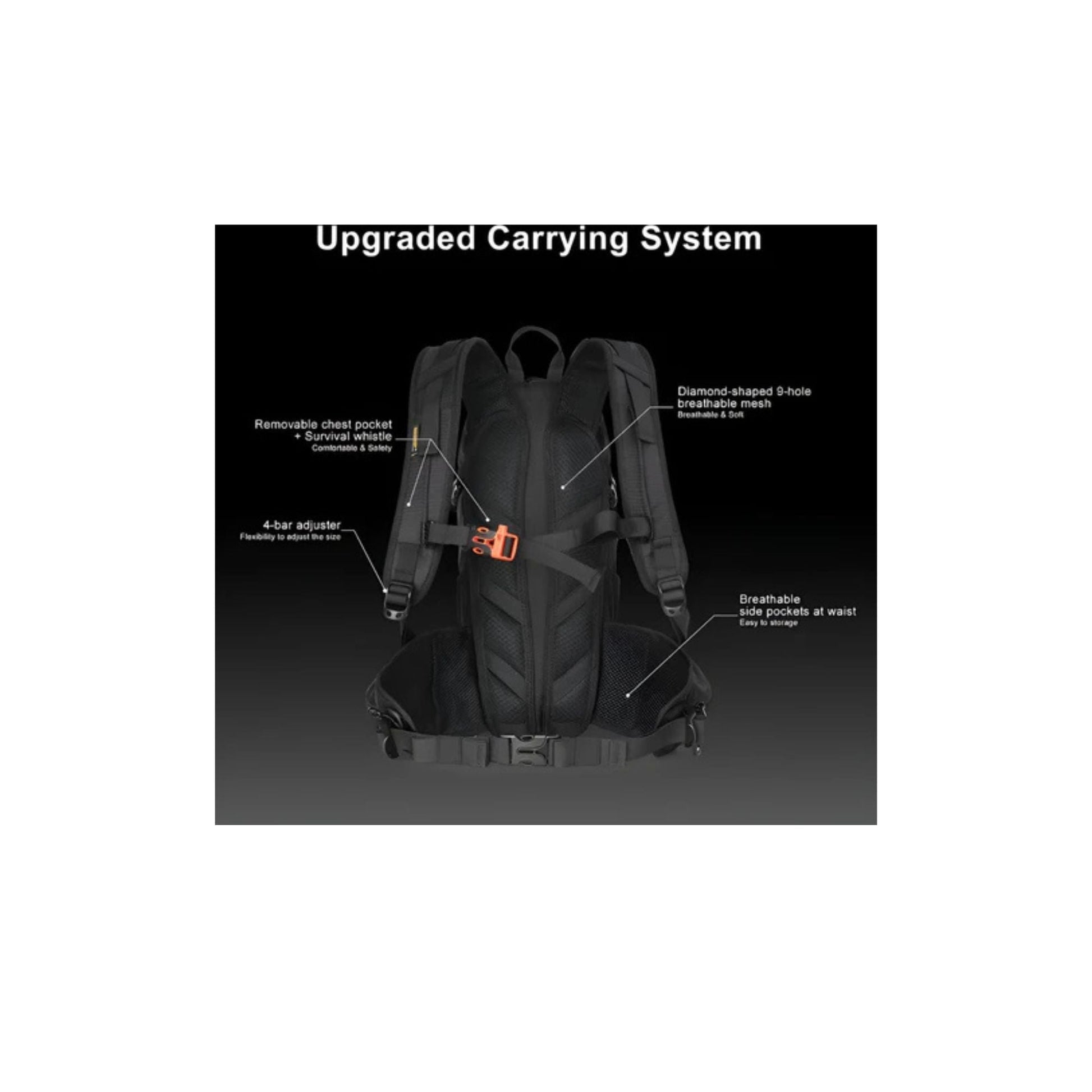 CarryQuest® - Wandel Rugzak 12L - Waterdicht - Backpack Fietsen - Waterzak - Zwart
