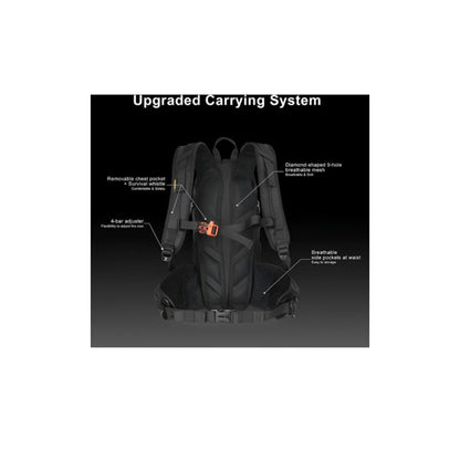CarryQuest® - Wandel Rugzak 12L - Waterdicht - Backpack Fietsen - Waterzak - Zwart
