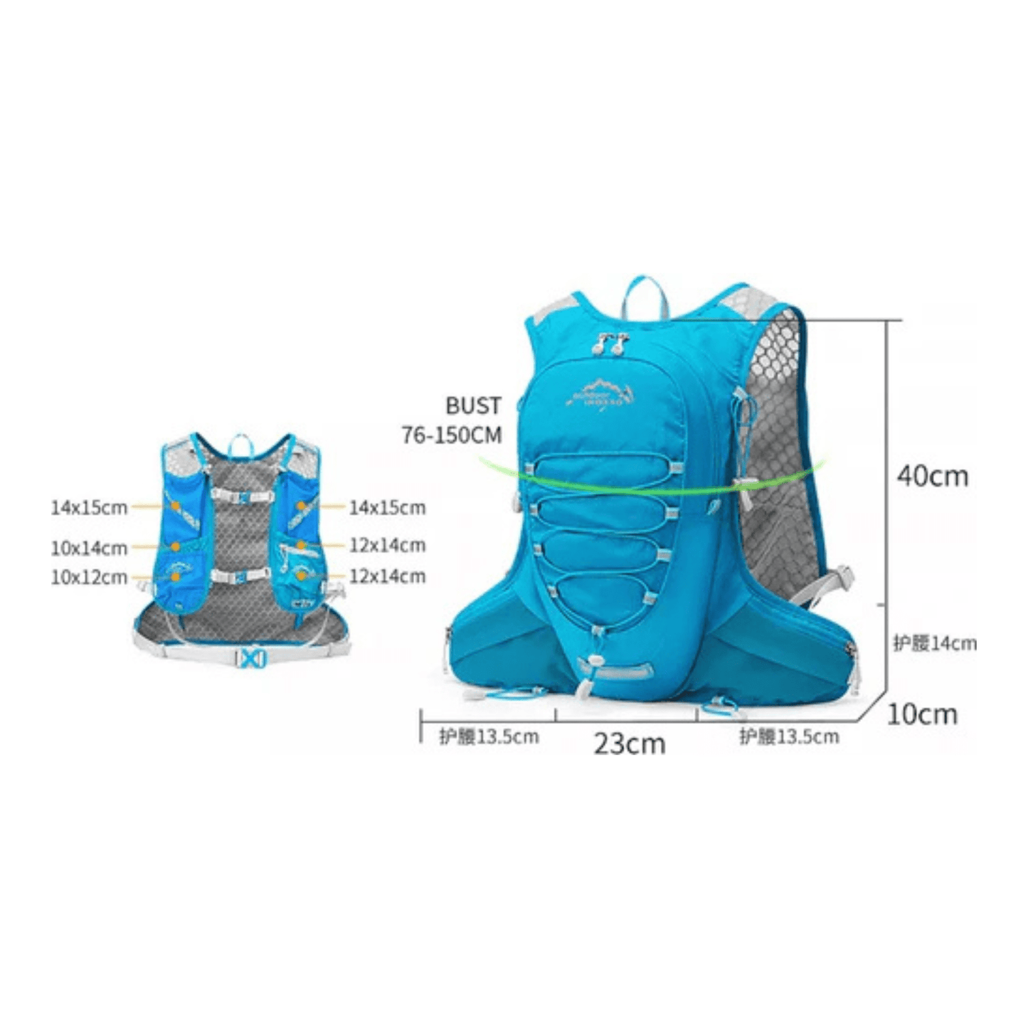 CarryQuest® - Waterdichte - Fietsrugzak - 10 Liter - Waterzak - Backpacks - Sport - Wandelen - Wit