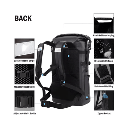 CarryQuest® - Waterdichte Rugzak - 30L Dry Bag voor Duikuitrusting - Unisex - 500D PVC - Zwart