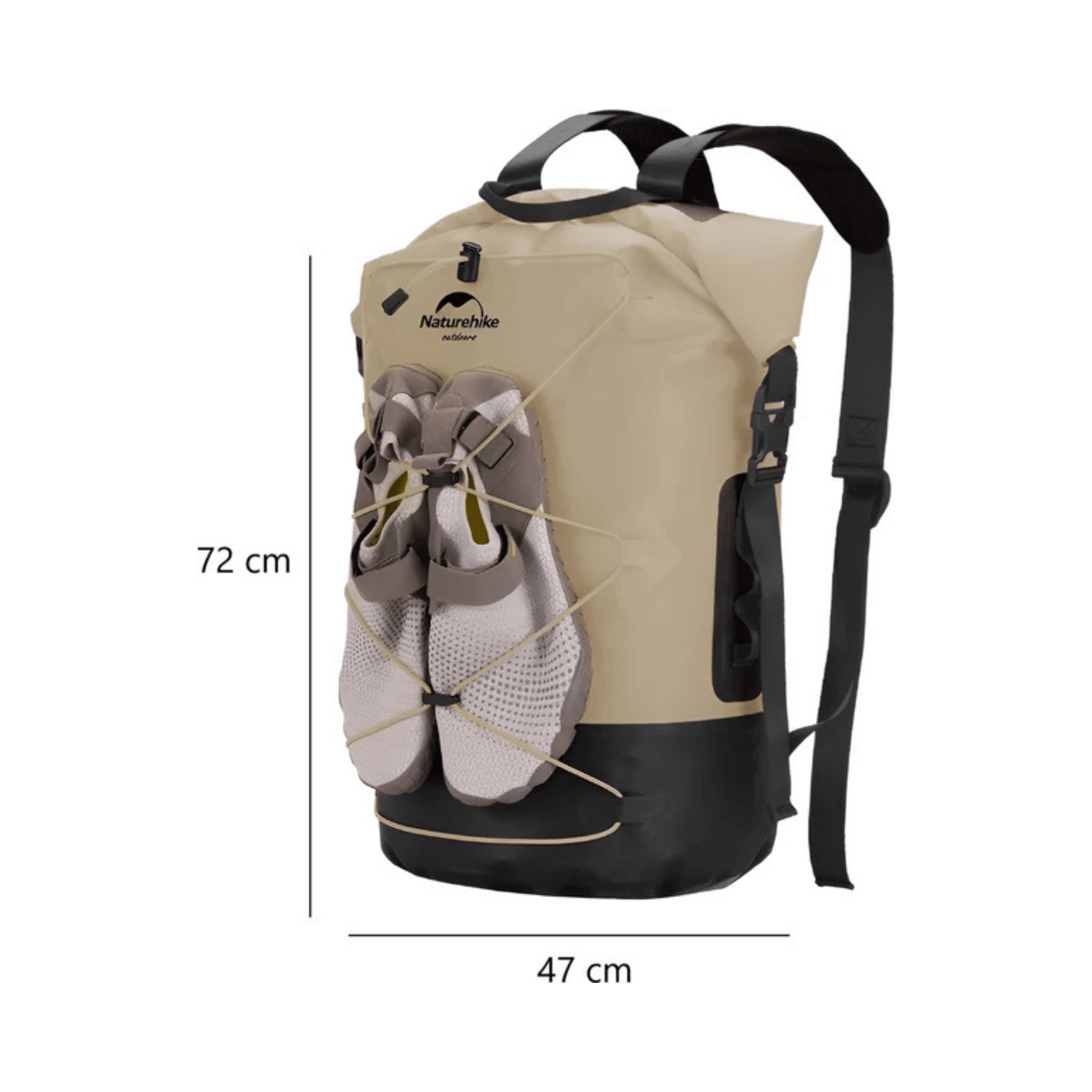 CarryQuest® - Waterdichte Rugzak - 40L - Bergbeklimmen - Trekkoord - Lichtgewicht - 420D Nylon - Khaki