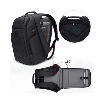 CarryQuest® - Waterdichte Rugzak USB Oplaadbaar - Geschikt als Handbagage - Zwart
