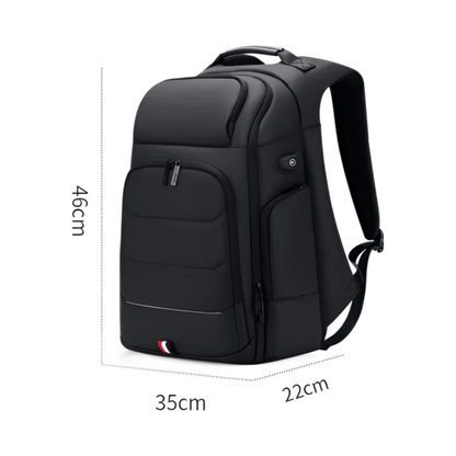 CarryQuest® - Waterdichte Rugzak USB Oplaadbaar - Geschikt als Handbagage - Zwart