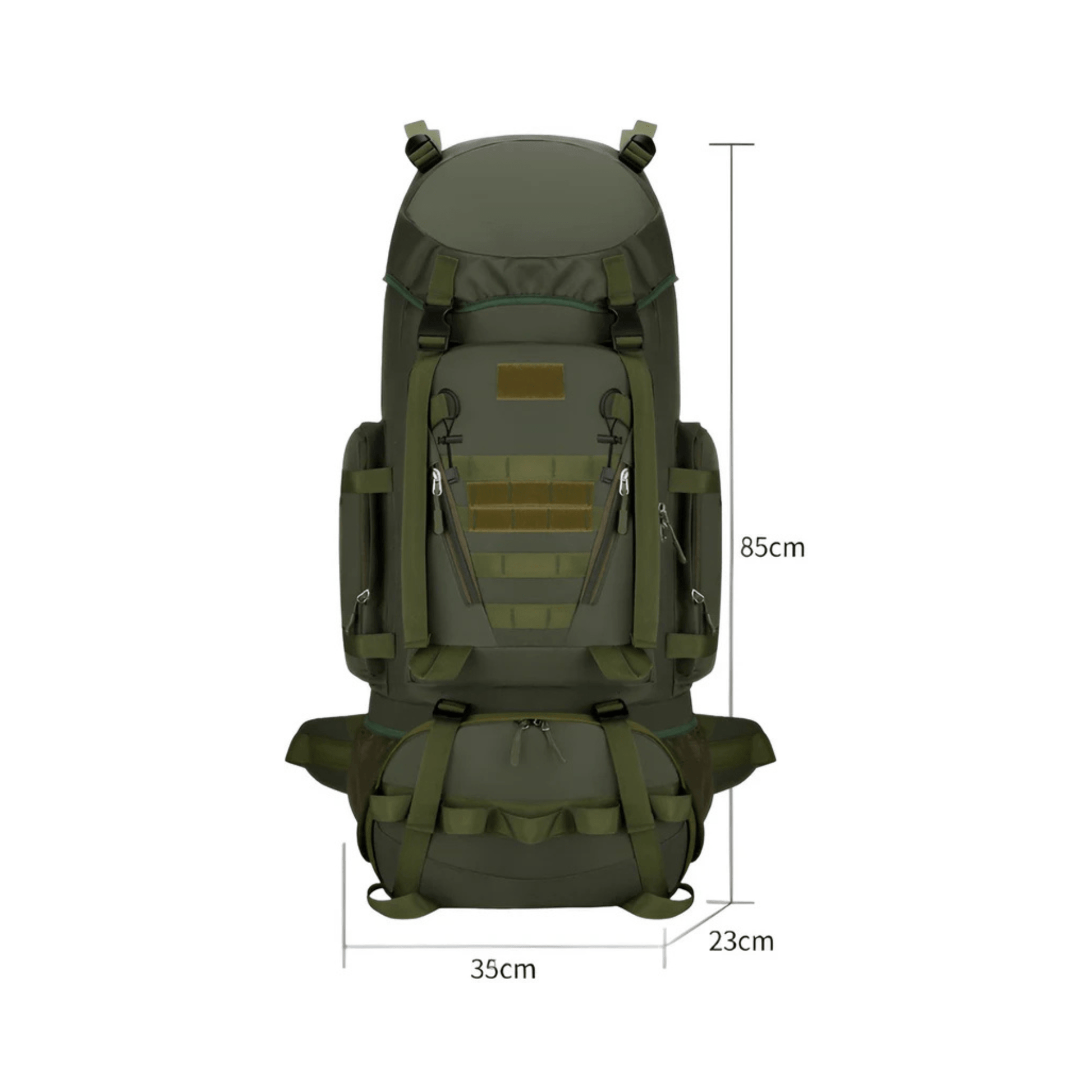 CarryQuest® - Waterdichte - Wandelen - Camping - Rugzak - Heren - 90 Liter - Groen