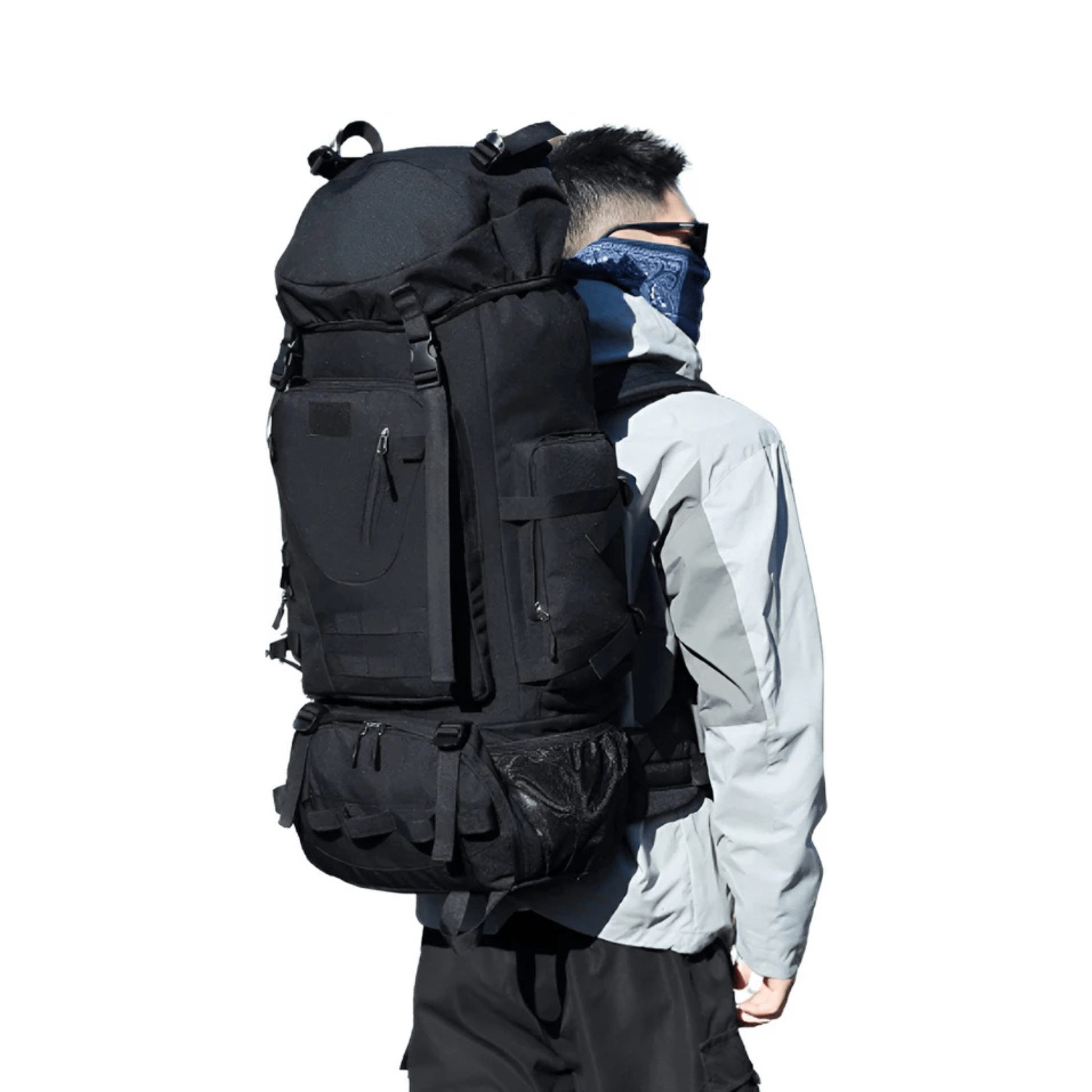 CarryQuest® - Waterdichte - Wandelen - Camping - Rugzak - Heren - 90 Liter - Zwart