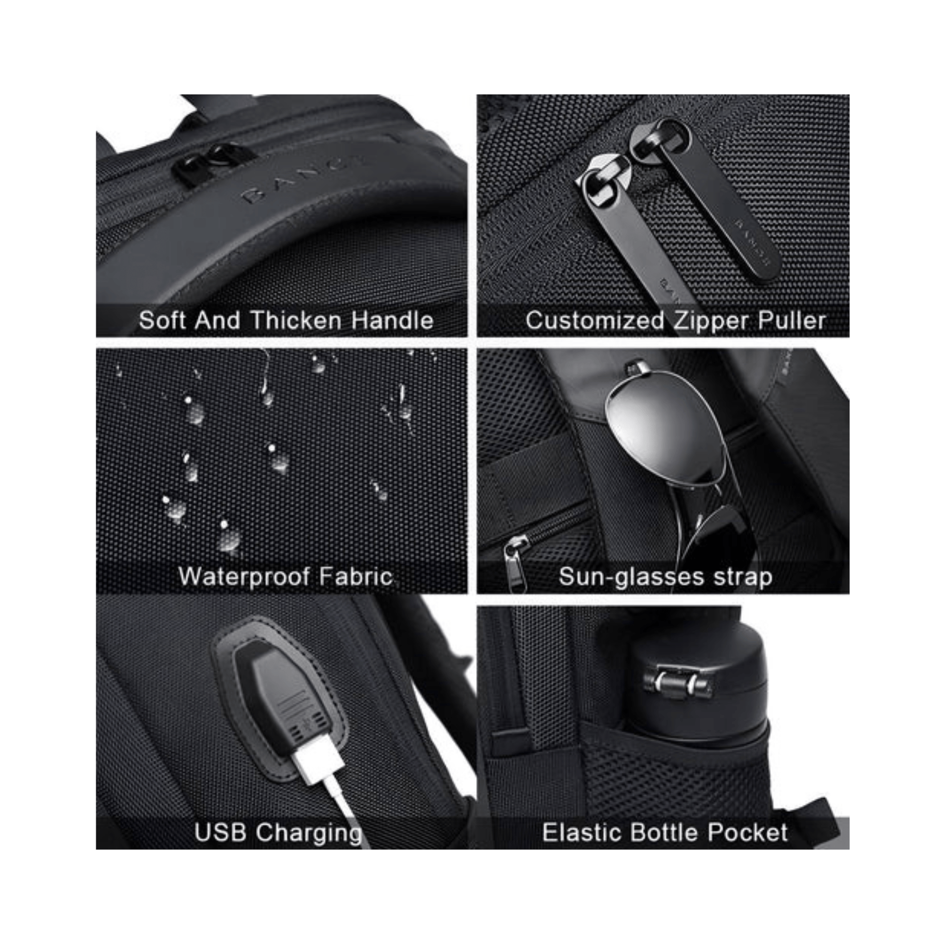 CarryQuest® - Waterdichte Zakelijke Rugzak - 20 - 35L - Laptop Rugzak - Zwart