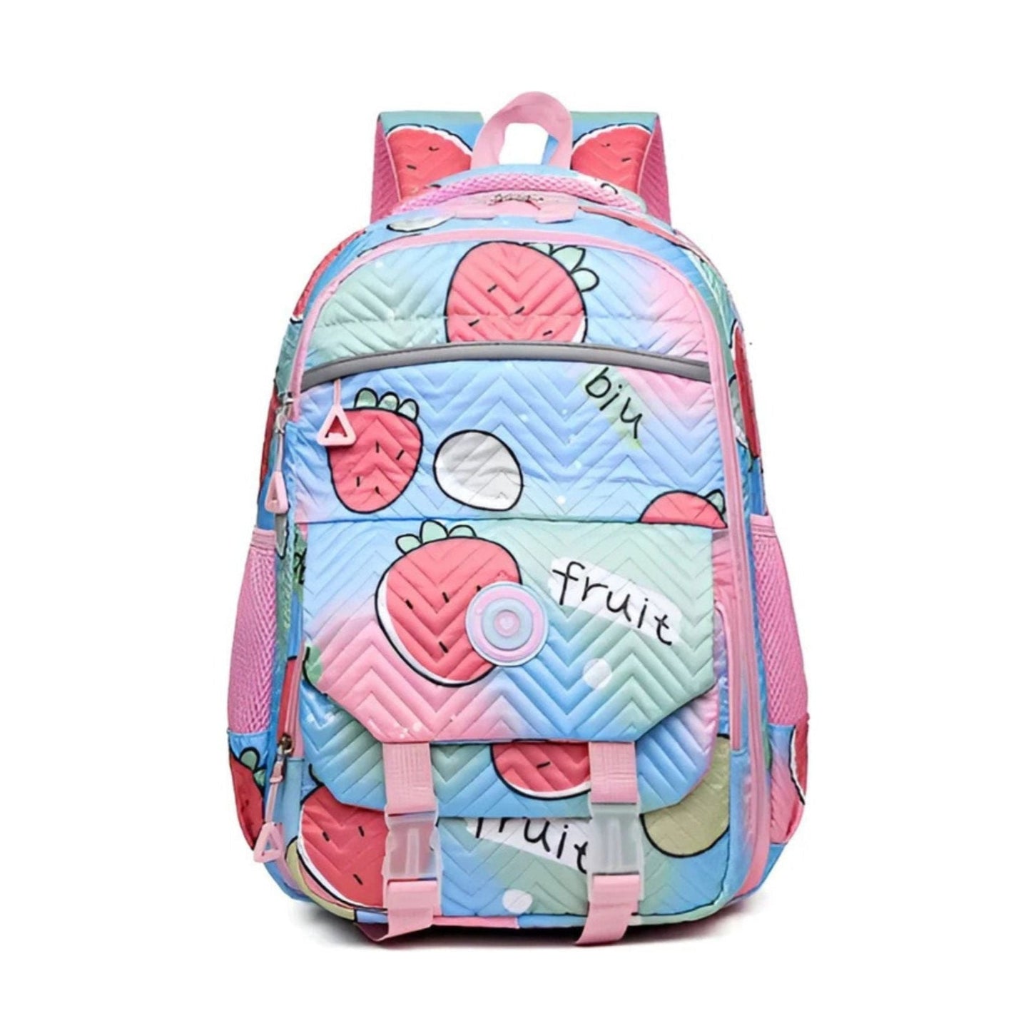 CarryQuest® - Nieuwe Schattige Aardbei Rugzak - 16 inch en Waterafstotend - Licht Blauw